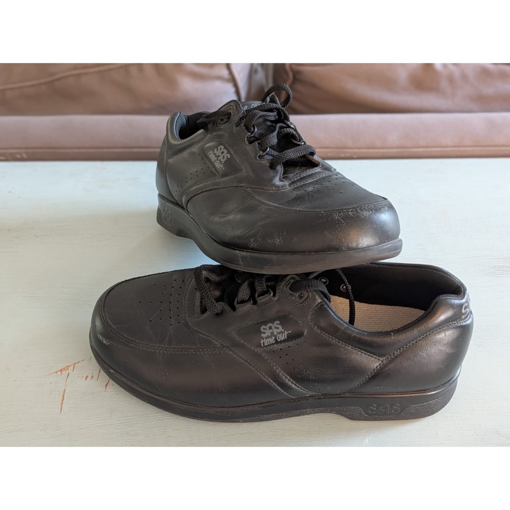 SAS Time Out San Antonio Shoes Co. Men's Leather Shoes Size 10 1/2 WW Wide Black